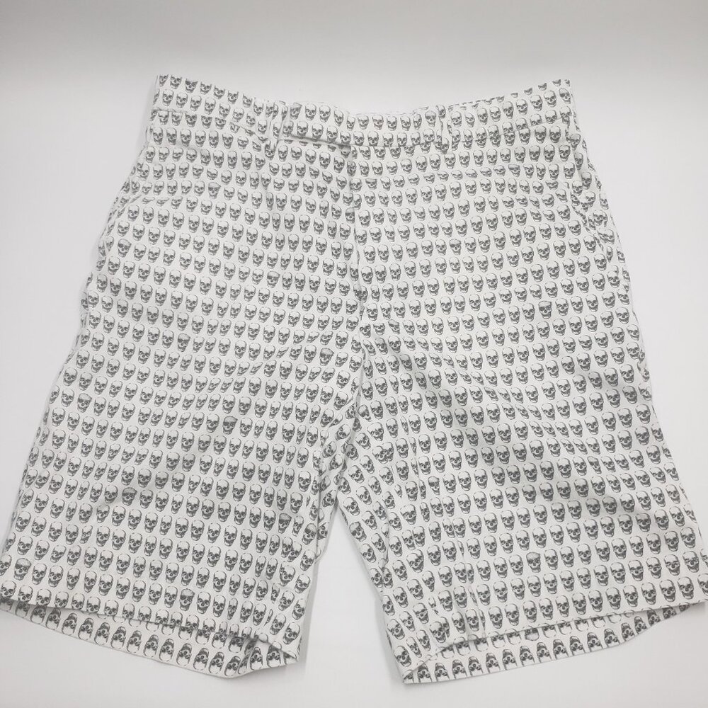 RLX Ralph Lauren Golf Shorts Mens 34 White Black Skulls All Over